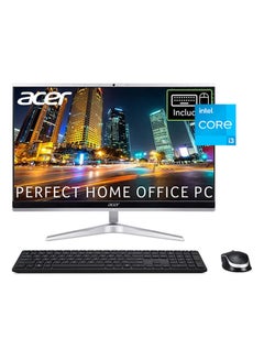 Acer Aspire C22-1650 21.5 Inch Display All-in-One PC, Intel Core i3-1115G4/ 4GB/  1TB HDD/ Wireless Keyboard And Mouse/ Windows 10/ Non Touch /International Version English/Arabic Silver  - Image 1