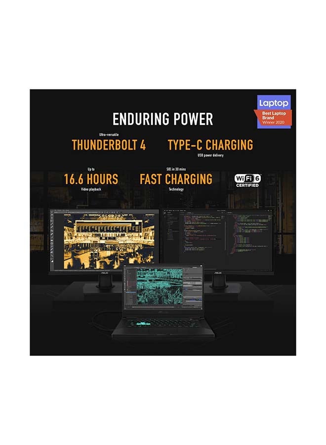 ASUS - TUF DASH F15 FX516P Gaming (Upgraded Version) Laptop With 15.6-Inch Full HD Display, Core i7-11370H Processer/16GB RAM/512GB SSD/6GB Nvidia GeForce RTX 3060 Graphics/Windows 10 /International Version English Eclipse Grey - Image 1