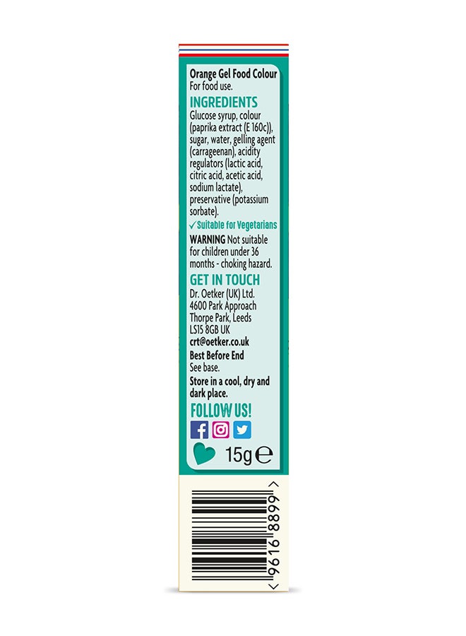 Dr.Oetker - Food Colour Gel Orange 15grams - Image 1