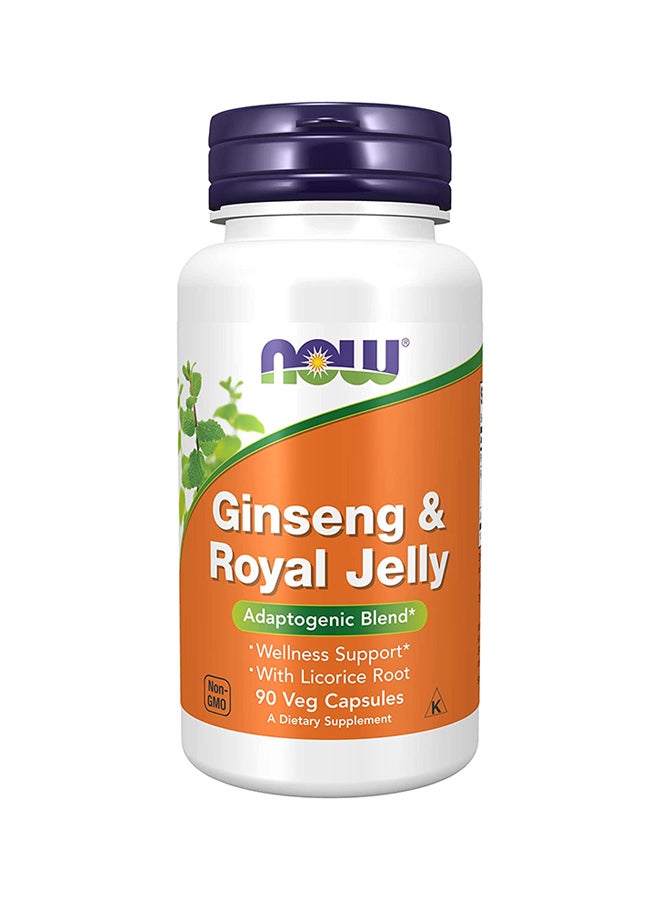 Now Foods Ginseng & Royal Jelly 90 Capsules  - Image 1