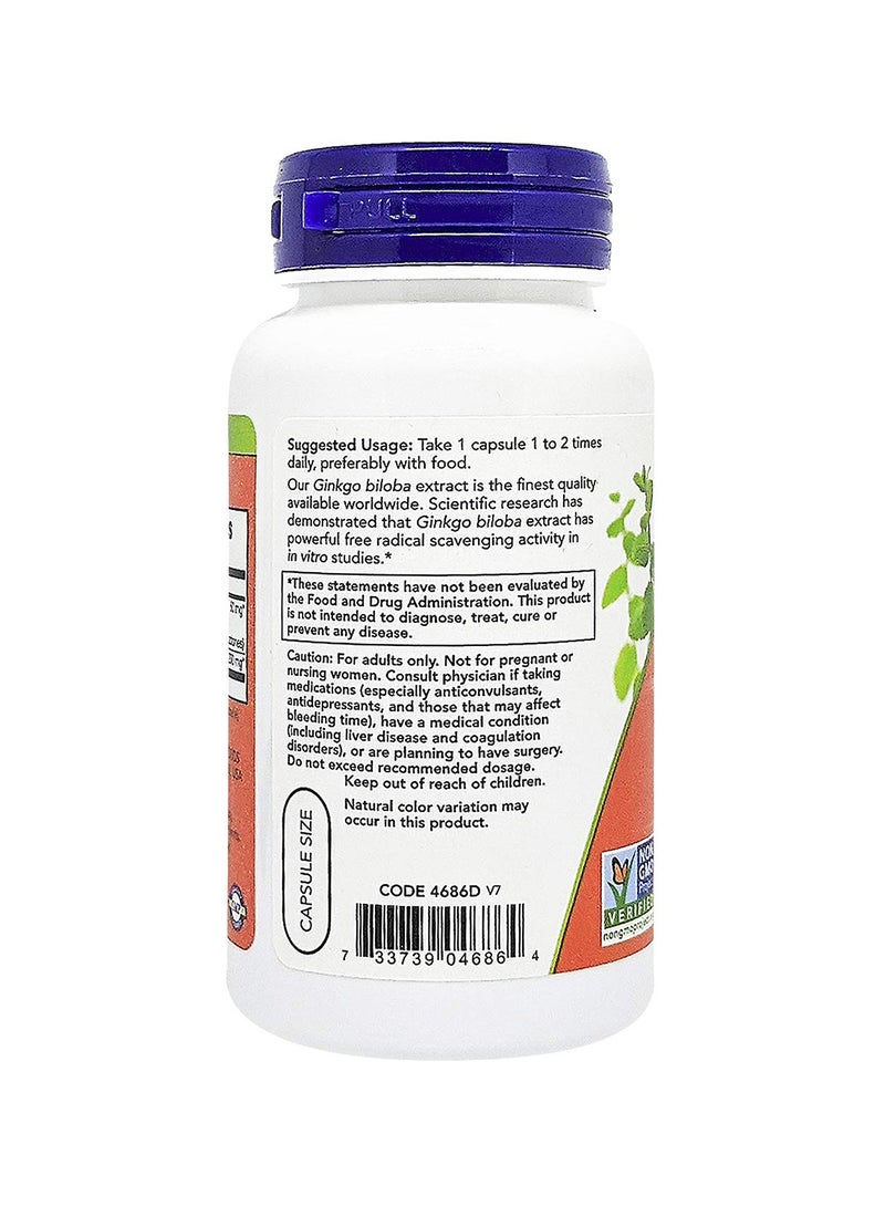 Now Foods Ginkgo Biloba 60 Mg 60 Veg Capsules - Image 3