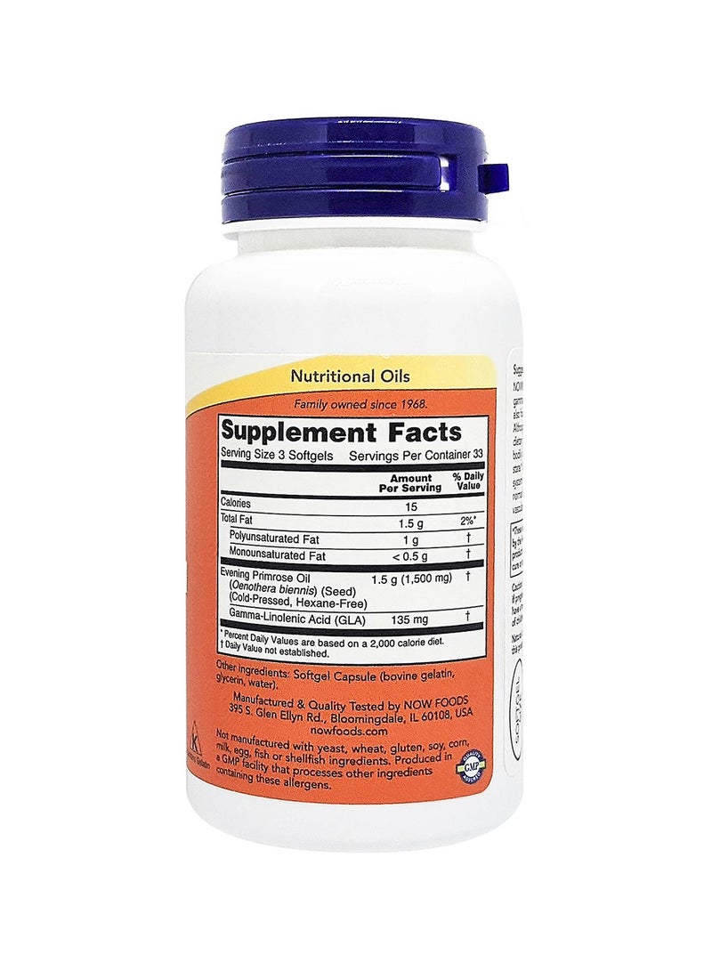 Now Foods Evening Primrose Oil 500 mg 100 Softgels  - Image 2