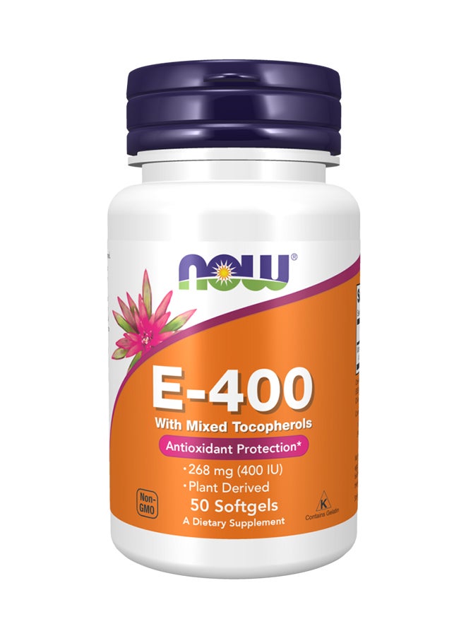 Now Foods - Vitamin E-400 50 Softgels - Image 1