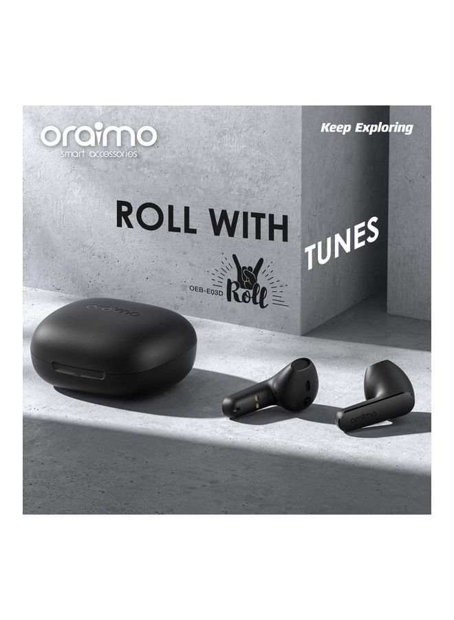 Oraimo - Oraimo Roll TWS Bluetooth Earphone v5.2 Wireless Handsfree Headset OEB-E03D black - Image 1