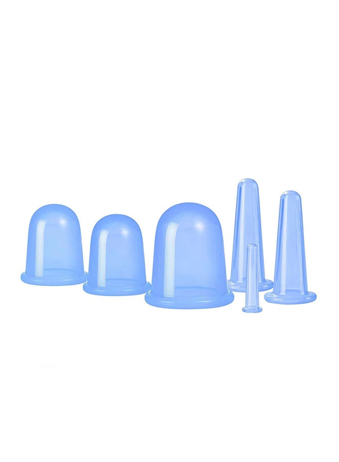 6-Piece Facial And Home Use Massage Cups Set Blue - Image 1