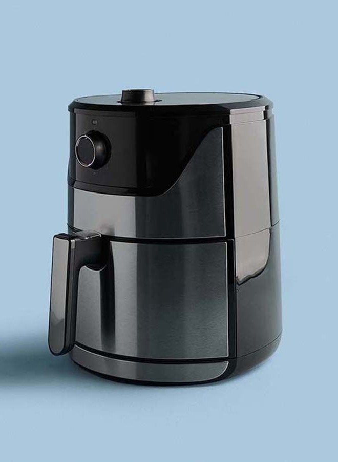 Noon East - Mechanical Air Fryer 4 Liter Capacity - Overload Protection - Healthy Air Fryer Without Oil 4 L 1400 W GLA-309 Mechanical - Silver/Black - Image 1