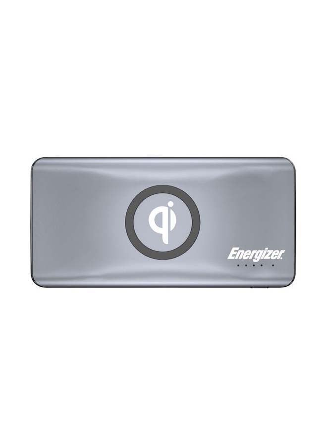 Energizer - 10000.0 mAh 10000 mAh Ultimate Qi Wireless Charger Power Bank, Fast Charging For iPhones and Android Devices, Dual Inputs and Outputs, USB-C Power Delivery 3.0 and Normal USB Grey - Image 1