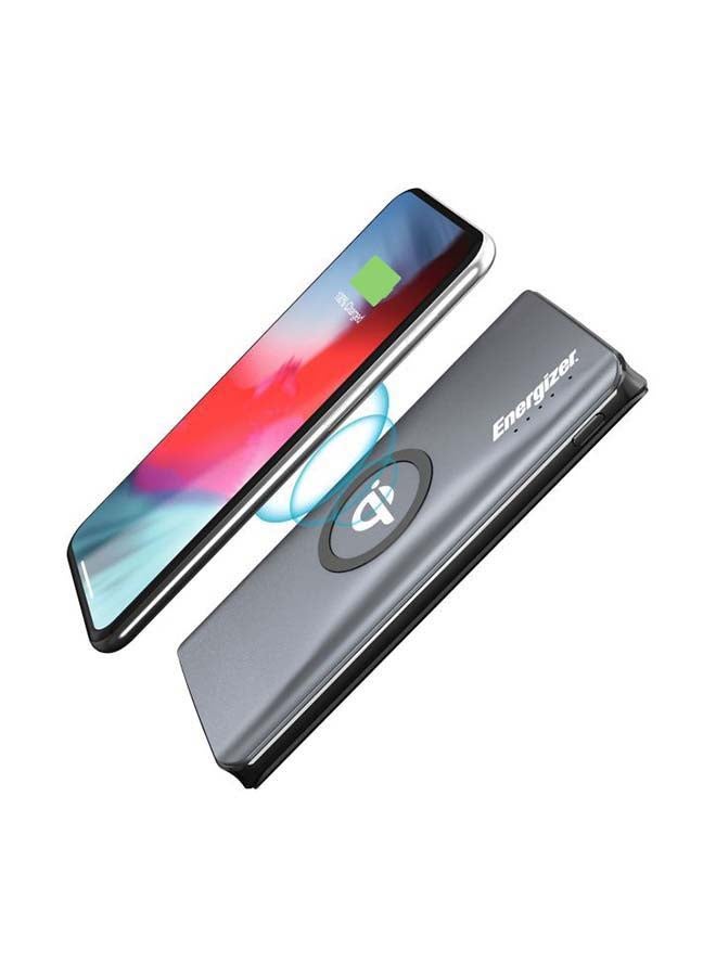 Energizer - 10000.0 mAh 10000 mAh Ultimate Qi Wireless Charger Power Bank, Fast Charging For iPhones and Android Devices, Dual Inputs and Outputs, USB-C Power Delivery 3.0 and Normal USB Grey - Image 1
