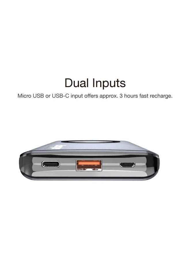 Energizer - 10000.0 mAh 10000 mAh Ultimate Qi Wireless Charger Power Bank, Fast Charging For iPhones and Android Devices, Dual Inputs and Outputs, USB-C Power Delivery 3.0 and Normal USB Grey - Image 1