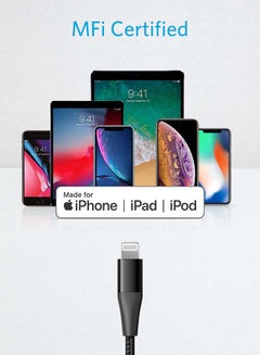 Anker 6ft Apple MFi Certified USB C to Lightning Cable Powerline+ II Nylon Braided Cable for iPhone 14/14 Plus/14 Pro/14 Pro Max/13/12/11/X Series, Supports Power Delivery Black  - Image 4