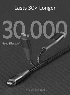 Anker 6ft Apple MFi Certified USB C to Lightning Cable Powerline+ II Nylon Braided Cable for iPhone 14/14 Plus/14 Pro/14 Pro Max/13/12/11/X Series, Supports Power Delivery Black  - Image 5