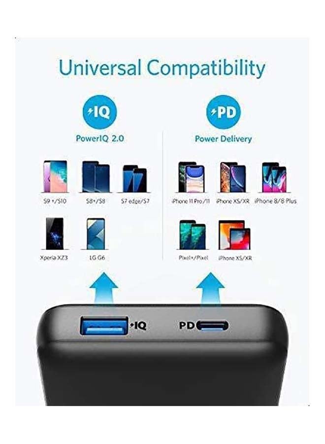 Anker - Power Bank, PowerCore Essential 20000mAh Portable Charger with PowerIQ Technology and USB-C (Input Only), High-Capacity External Battery Pack Compatible with iPhone, Samsung, iPad, and More 20 watt Black - Image 1