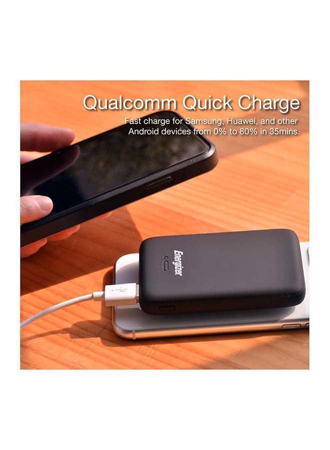 Energizer - 10000 mAh Utimate Wireless Power Bank Fast Charge With Suction Cup, USB-A Output And Power Delivery Output For IOS and Android devices, Dual Inputs - Micro USB And Type-C, 18W Black - Image 1