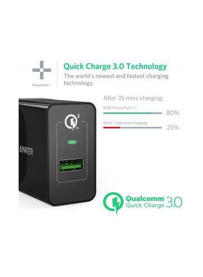 Anker - PowerPort+ 1 with Quick Charge 3.0 Wall Charger Black - Image 1