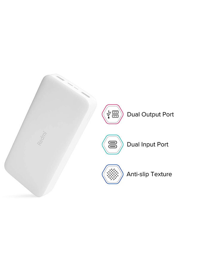 Xiaomi - 20000mAh Redmi Portable Fast charge Power Bank White - Image 1