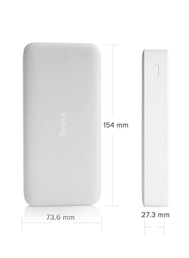 Xiaomi - 20000mAh Redmi Portable Fast charge Power Bank White - Image 1