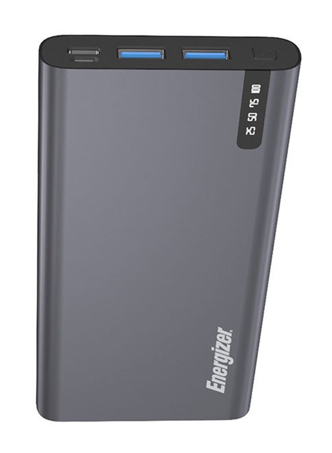 إنرجايزر - باور بنك لإمداد الطاقة والشحن السريع مزود بمخرجي USB-A ومخرج USB-C ومنفذ In وشحن سريع ذكي USB-C بقدرة 18 وات لأجهزة أندرويد مع إدارة باور سيف 10000.0 mAh رمادي - Image 1