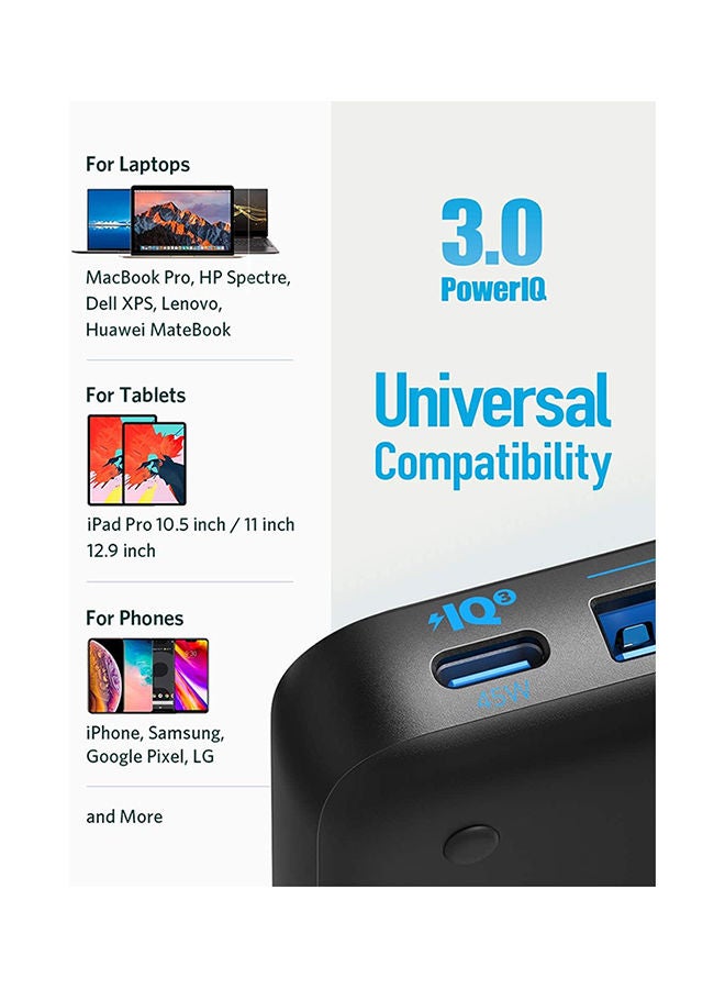 Anker - 4 Port PIQ 3.0&GaN Fast Charger Adapter, PowerPort Atom III Slim Wall Charger With A 65W Power Delivery Port USB-C Black - Image 1