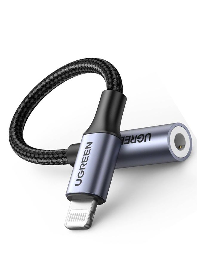 Ugreen - Apple Headphones Adapter [MFI Certified] Lightning to 3.5mm Headphone Jack Converter Compatible for iPhone 14/14 Pro/14 Max /14 Pro Max, iPhone 13/12 Series, iPad Pro iPhone SE 3- Gray Black - Image 1