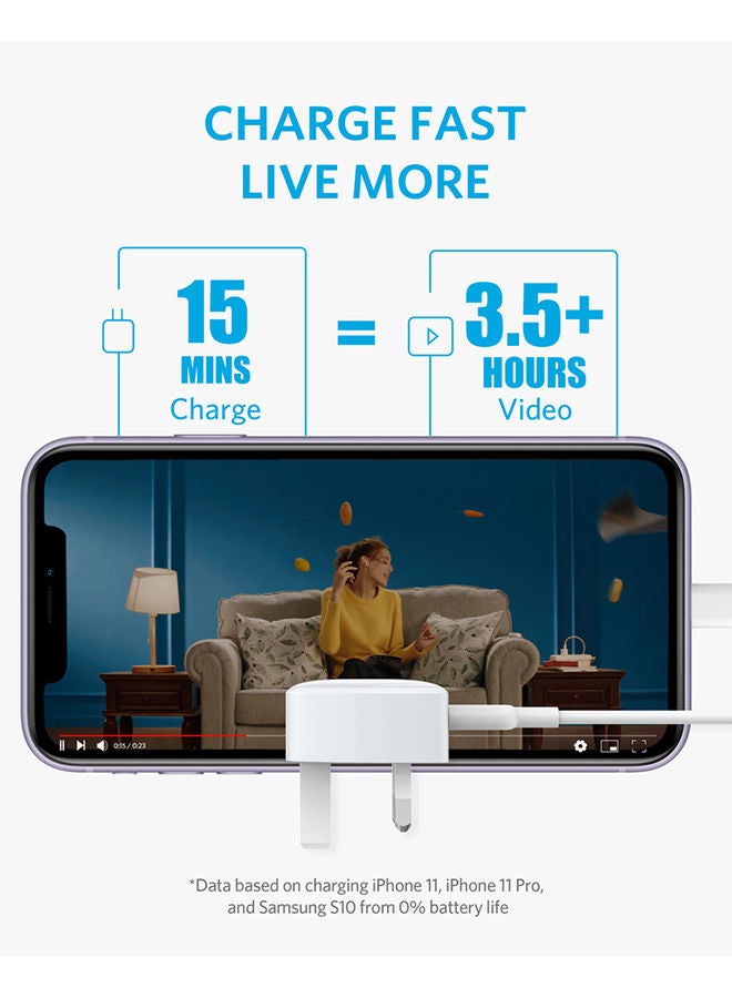Anker - [Upgraded] Anker Nano iPhone 14 Pro Charger, 20W PIQ 3.0 Durable Compact Fast Charger, PowerPort III USB-C Charger for iPhone 14 Pro Max/14 Pro/14 Plus/14/13/12/11, Galaxy, iPad/iPad mini, and More White - Image 1