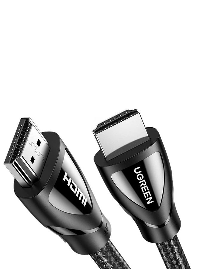 يو جرين - كابل بسلك بمنفذ HDMI 2.1 بجودة 8K وسرعة فائقة 48 جيجابت في الثانية بجودة 8K لكل 60 هرتز بتصميم سلك مضفر بمنفذ HDMI وتقنية HDR ديناميكية مع تقنيات دولبي فيجن وقناة عودة الصوت المحسنة متوافق مع لابتوب ماك بوك برو إصدار 2021 وأجهزة ألعاب بلايستيشن 5 و4 وإكس بوكس وتلفزيون روكو بدقة فائقة الوضوح وجهاز بروجيكتور بقرص بلو راي- بطول 2 م أسود - Image 1