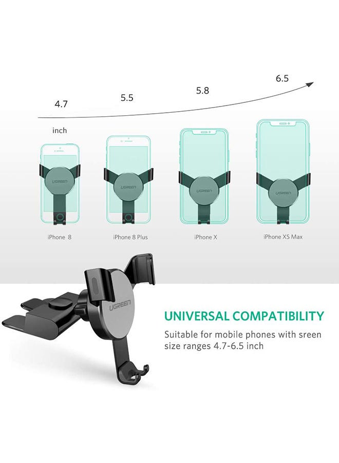 Ugreen - Car Phone Holder for Cd Slot Mobile Holder for Car Auto-lock Car Mount Holder Adjustable Car Phone Mount Car Mobile Phone Mount Compatible with iPhone15/14/13 Galaxy S23 S22 Z Flip 5 4 black - Image 1