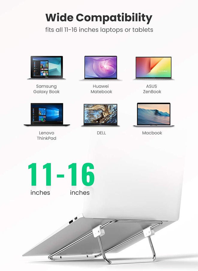 Ugreen - Laptop Stand Adjustable Foldable Lightweight Laptop Desk Stand for with Cooling Vented for All 11-17" laptop MacBook Pro 2021 MacBook Air Thinkpad Matebook etc Silver - Image 1
