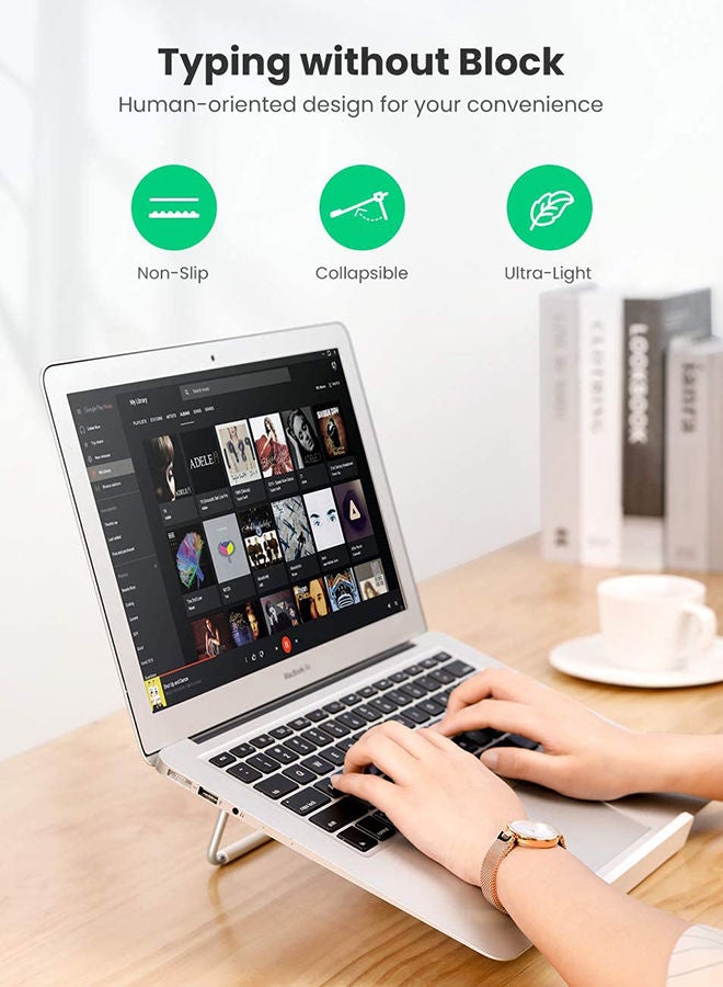 Ugreen - Laptop Stand Adjustable Foldable Lightweight Laptop Desk Stand for with Cooling Vented for All 11-17" laptop MacBook Pro 2021 MacBook Air Thinkpad Matebook etc Silver - Image 1