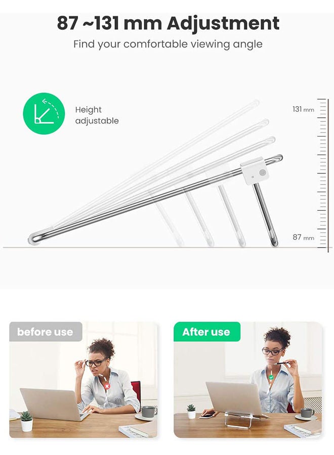 Ugreen - Laptop Stand Adjustable Foldable Lightweight Laptop Desk Stand for with Cooling Vented for All 11-17" laptop MacBook Pro 2021 MacBook Air Thinkpad Matebook etc Silver - Image 1