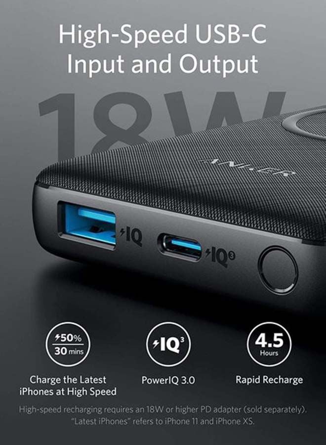 Anker - Wireless Power Bank 10,000mAh PD, PowerCore III 10K Wireless Portable Charger with Qi-certified 10W Wireless Charging and 18W USB-C Quick Charge for iPhone 16/16 Pro/16 Pro Max/15/15 Pro/15 Pro Max, iPad Black - Image 1