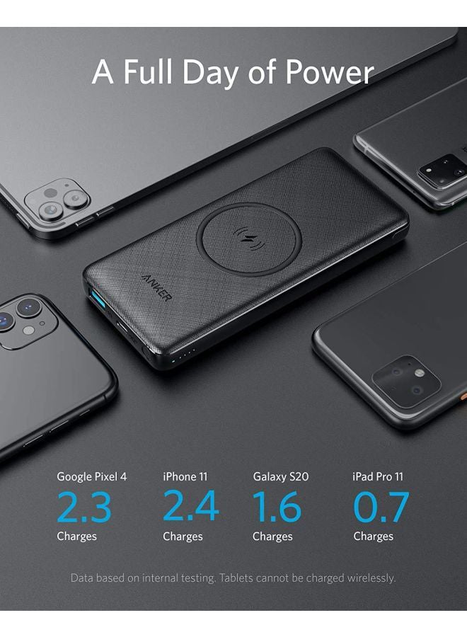 Anker - Wireless Power Bank 10,000mAh PD, PowerCore III 10K Wireless Portable Charger with Qi-certified 10W Wireless Charging and 18W USB-C Quick Charge for iPhone 16/16 Pro/16 Pro Max/15/15 Pro/15 Pro Max, iPad Black - Image 1