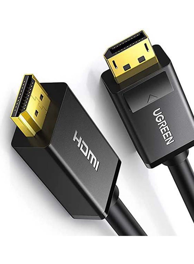 Ugreen - 4K UHD DP to HDMI Cable 4K@2K Male to Male DisplayPort to HDMI Video Cord DisplayPort to HDTV Monitor Compatible with Laptop PC TV Monitor Projector HDTV-2M Black - Image 1