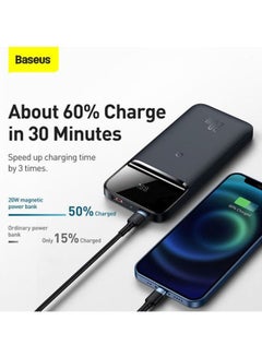 Baseus Magnetic Mag-Safe Wireless Power Bank PD 20W Support iPhone 12/13 Series Black  - Image 3