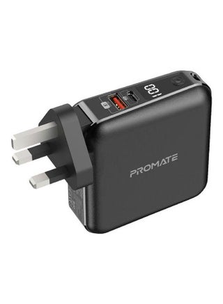 1500.0 mAh 2-In-1 Universal 15000mAh Power Bank with Multi-Regional AC Plug, 20W USB-C PD, QC 3.0 Port and USB-C And Lightning Cable For iPhone 12, iPad Pro, iPod, Galaxy S21, PowerPack-PD20 Black - v1669125124/N47972723A_1