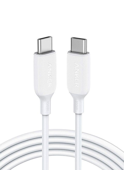 PowerLine III USB-C to USB-C 2.0 Cable USB C to USB C Cable 100W White
