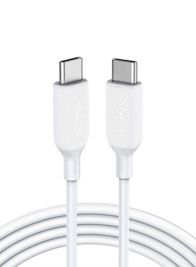 PowerLine III USB-C to USB-C 2.0 Cable USB C to USB C Cable 100W White