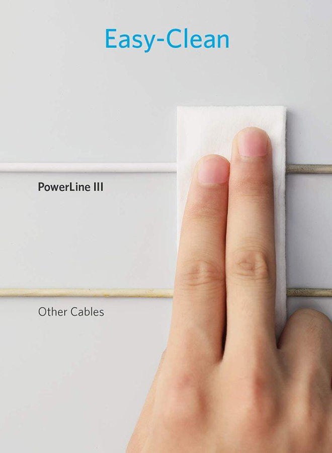 PowerLine III USB-C to USB-C 2.0 Cable USB C to USB C Cable 100W White