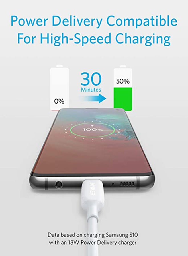 PowerLine III USB-C to USB-C 2.0 Cable USB C to USB C Cable 100W White
