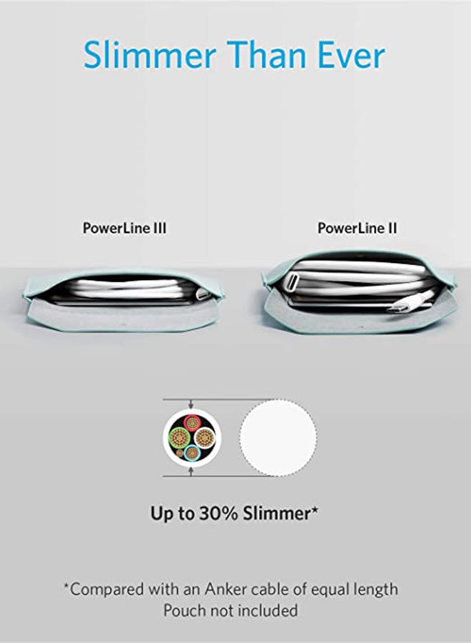 PowerLine III USB-C to USB-C 2.0 Cable USB C to USB C Cable 100W White