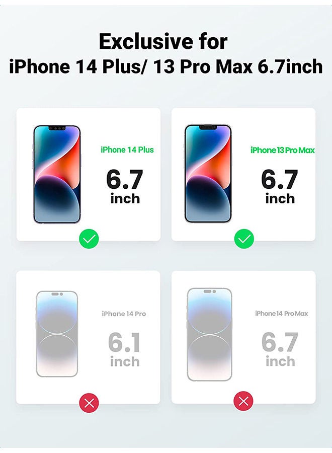 يو جرين - واقي خصوصية iPhone 14 Plus/iPhone 13 Pro Max مكون من قطعتين للشاشة المضادة للخدش مع إطار محاذاة، طبقة حماية زجاجية مضادة للتجسس خالية من الفقاعات - Image 1