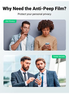 يو جرين واقي خصوصية iPhone 14 Plus/iPhone 13 Pro Max مكون من قطعتين للشاشة المضادة للخدش مع إطار محاذاة، طبقة حماية زجاجية مضادة للتجسس خالية من الفقاعات  - Image 3