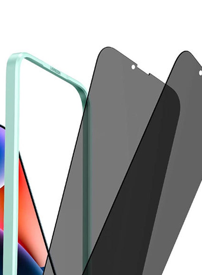 يو جرين - واقي خصوصية iPhone 14 Plus/iPhone 13 Pro Max مكون من قطعتين للشاشة المضادة للخدش مع إطار محاذاة، طبقة حماية زجاجية مضادة للتجسس خالية من الفقاعات - Image 1