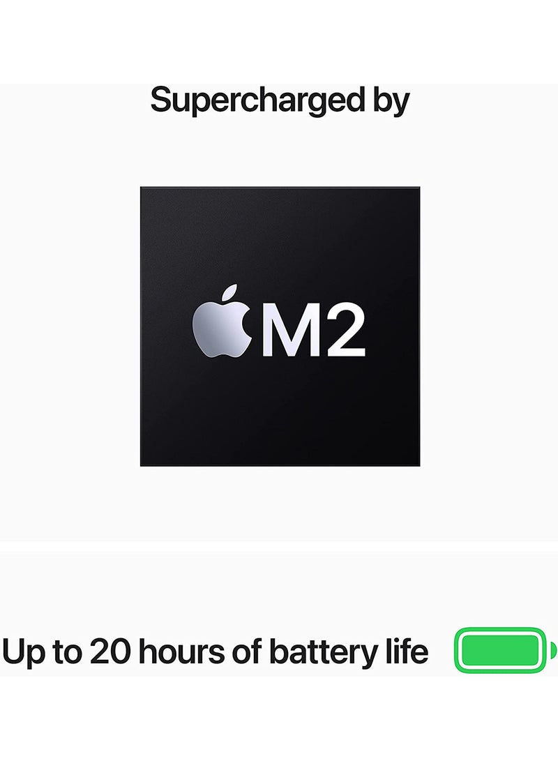أبل - شاشة MacBook Pro MNEQ3 مقاس 13 بوصة: شريحة Apple M2 مع وحدة معالجة مركزية 8 نواة ووحدة معالجة رسومات 10 نواة، ومحرك أقراص SSD سعة 512 جيجابايت، ولوحة مفاتيح باللغة الإنجليزية - Image 1