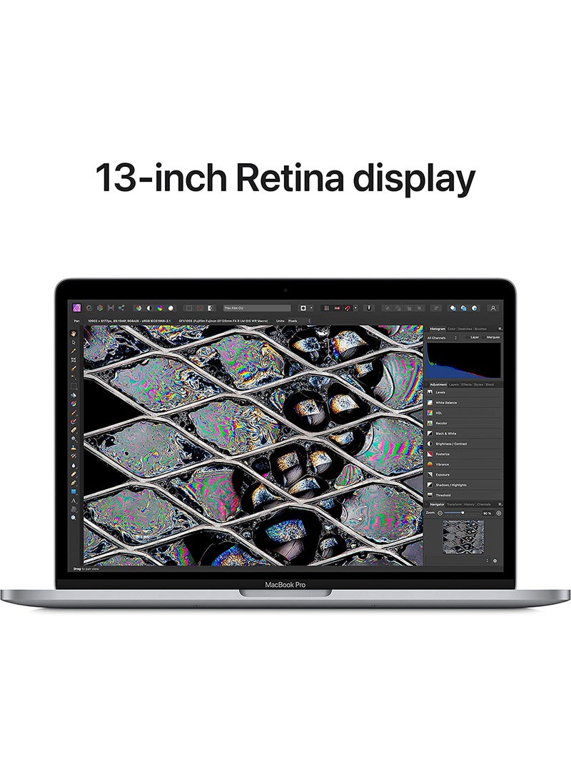 أبل - شاشة MacBook Pro MNEQ3 مقاس 13 بوصة: شريحة Apple M2 مع وحدة معالجة مركزية 8 نواة ووحدة معالجة رسومات 10 نواة، ومحرك أقراص SSD سعة 512 جيجابايت، ولوحة مفاتيح باللغة الإنجليزية - Image 1