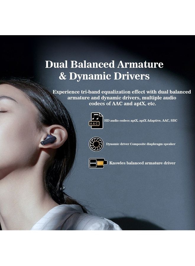 Haylou - W1 True Wireless Earbuds Qualcomm 3040 Chip 20h Battery Life Dynamic Driver APTX Adaptive Codec IPX4 Water-Resistant Touch Control Bluetooth 5.2 Blue - Image 1
