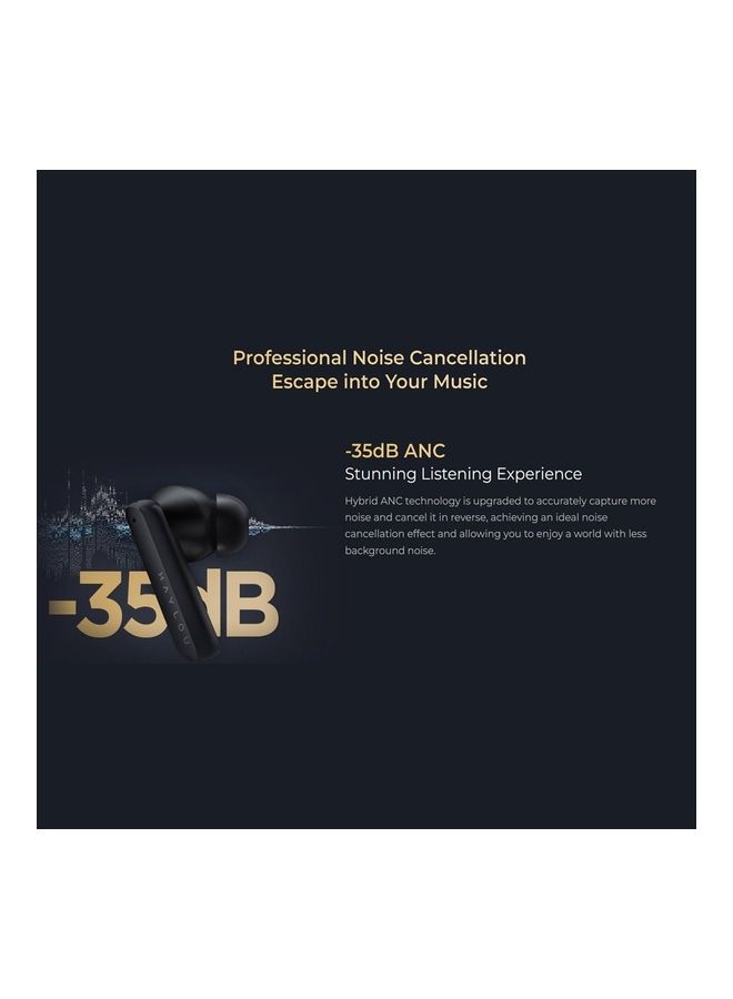 X1 Pro Dual Noise Cancellation True Wireless Earbuds -35dB Hybrid ANC 40H Battery Life AAC Audio Codec Black