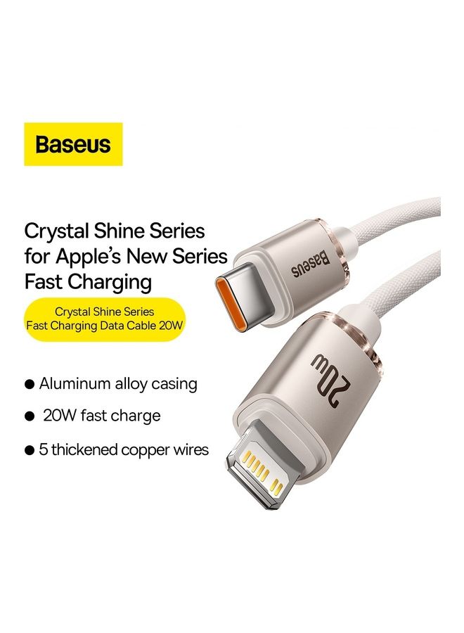 Baseus - USB-C to Lightning Cable, for iPhone Fast Charger 20W, Braided Nylon Lightning Cable Compatible with iPhone 14/14 Pro Max/14 Pro/13/12/11, iPad, Airpods (1.2m) - Pink - Image 1
