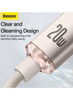 Baseus USB-C to Lightning Cable, for iPhone Fast Charger 20W, Braided Nylon Lightning Cable Compatible with iPhone 14/14 Pro Max/14 Pro/13/12/11, iPad, Airpods (1.2m) - Pink  - Image 3