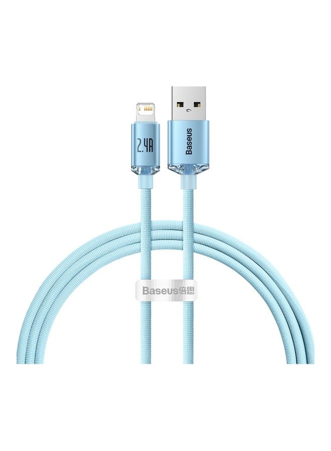 Baseus - USB-A to Lightning Cable, for iPhone Fast Charger 20W, Braided Nylon Lightning Cable Compatible with iPhone 14/14 Pro Max/14 Pro/13/12/11, iPad, Airpods (1.2m) - Blue - Image 1