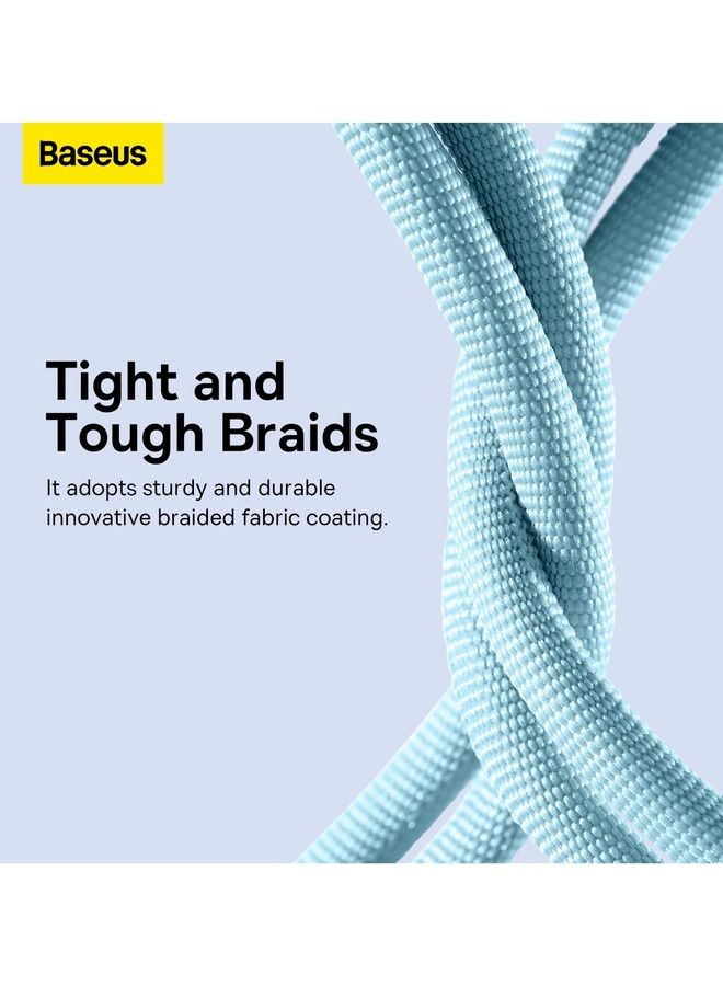 Baseus - USB-A to Lightning Cable, for iPhone Fast Charger 20W, Braided Nylon Lightning Cable Compatible with iPhone 14/14 Pro Max/14 Pro/13/12/11, iPad, Airpods (1.2m) - Blue - Image 1